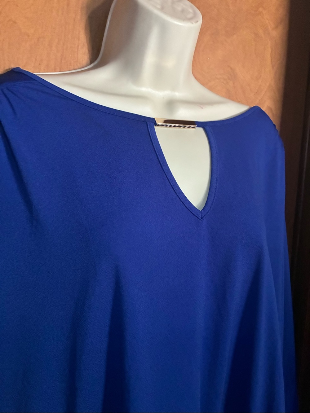 Relaxed Royal Blue Keyhole Pullover Sweatshirt - Picture 3 of 5